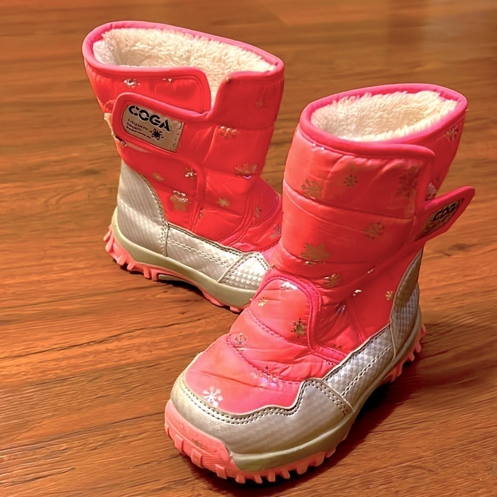 COGA Kids winter shoes girl snow boots fashion printing waterproof girl size 7